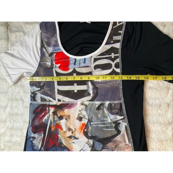 Simply Art Dolcezza Dress Womens Small Black White Art Graphic T Shirt Shift - Picture 8 of 10